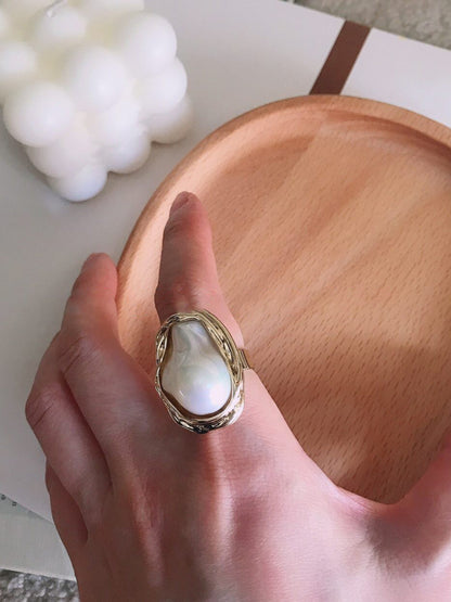 Adjustable Pearl Ring